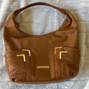 Michael Kors Handbag Purse, Caramel Brown Leather, Zipper closure